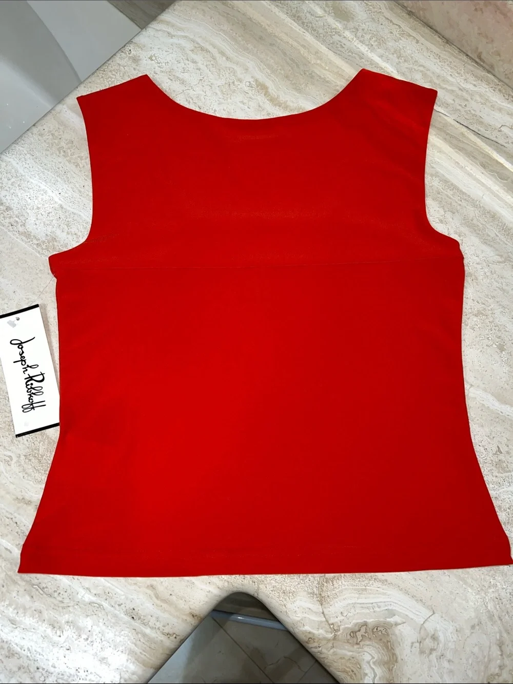 Joseph Ribkoff Bright Red-Orange Square-Neck Tank - Picture 9 of 9